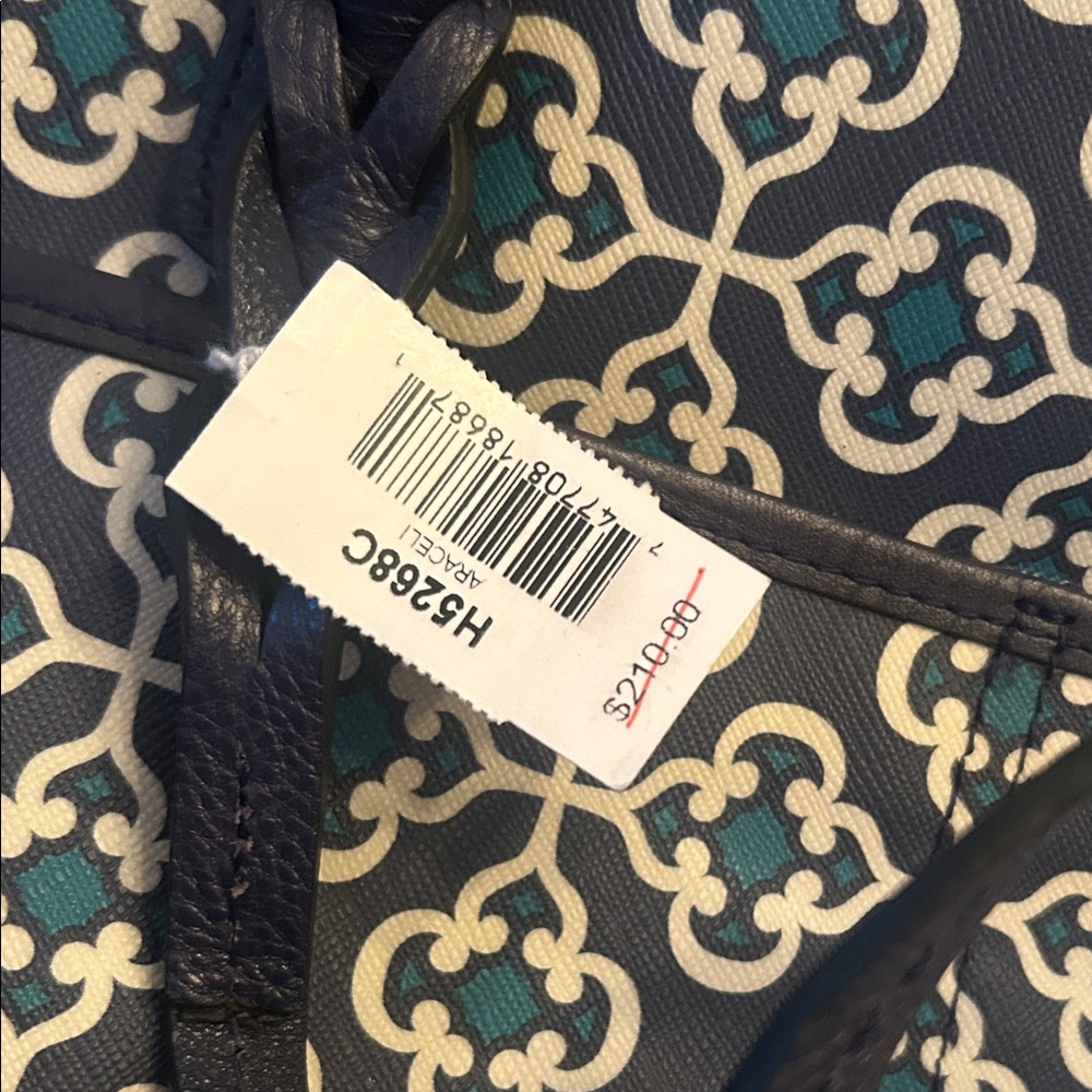 Brighton Navy and Cream Patterned Tote - Picture 16 of 16